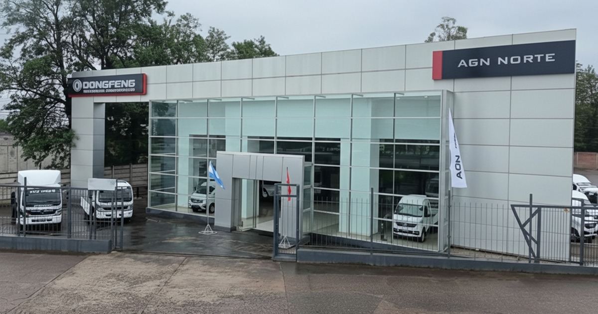 Fachada terminada de un concesionario DONGFENG