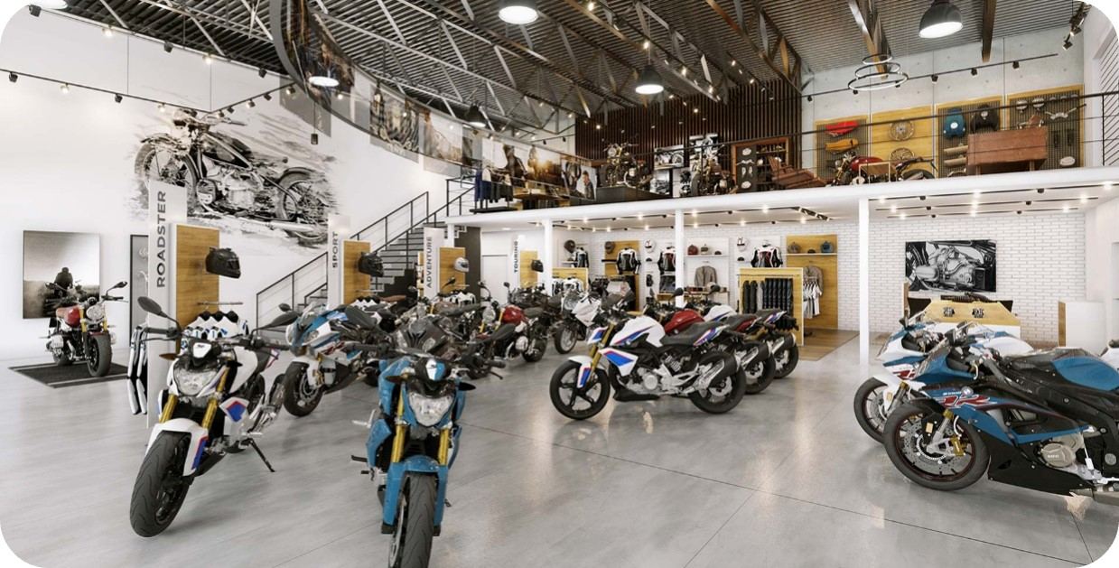 Proyecto de showroom BMW Motorrad en etapa de anteproyecto